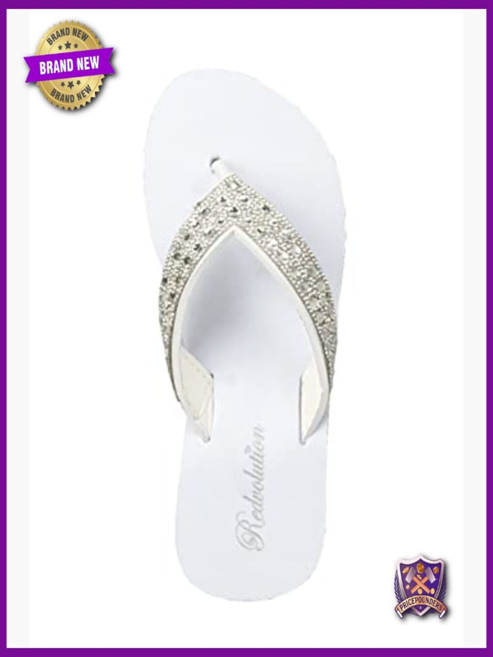 Rhinestone Platform Wedge Sandals T-Strap Jewel Sandals for Women - Picture 3 of 5